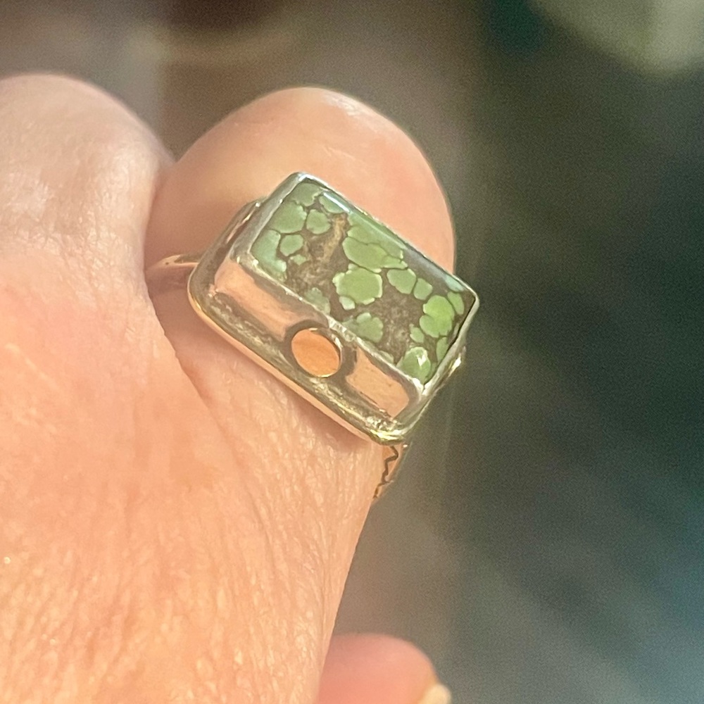 Jes Maharry Riveting Turquoise Ring